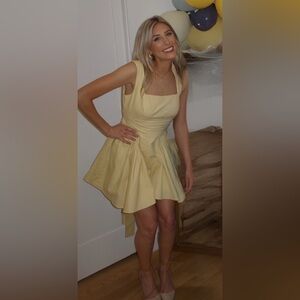 Commense Pale Yellow Mini Dress
